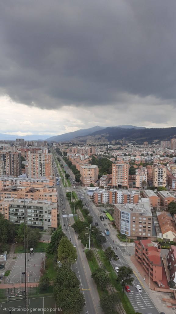 View of the eastern hills of Bogotá, from Cra 9