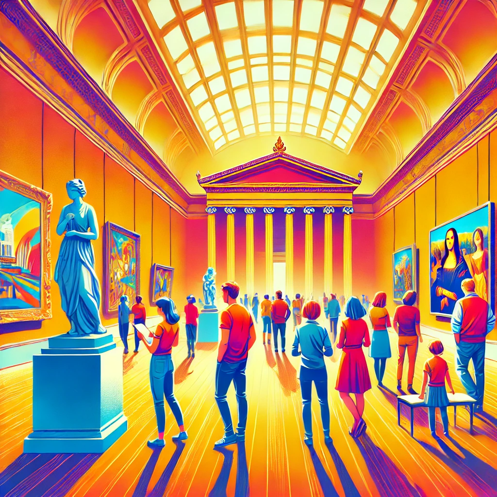 Imagen que representa un recorrido por un museo de arte