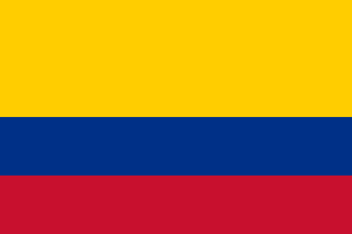 Bandera de Colombia utilizada para representar los autores de origen colombiano.